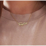 Personalized Handwriting Signature Name Pendant Necklace Stainless Steel