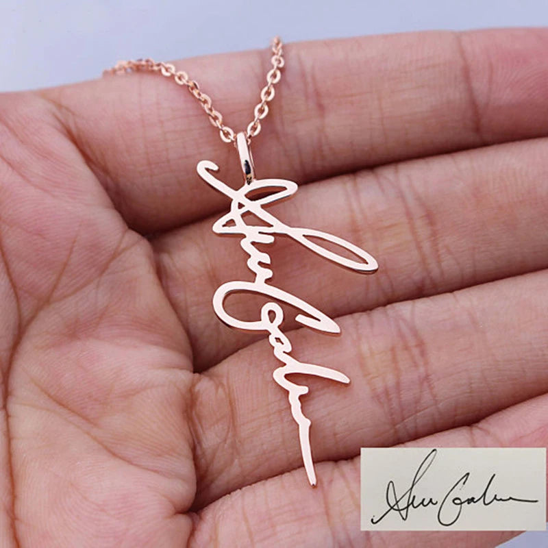 Personalized Handwriting Signature Name Pendant Necklace