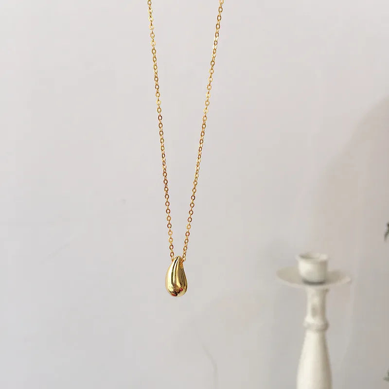 S925 Sterling Silver Water Drop Collarbone Necklace