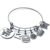 Birthday Women Girls Bracelet - Expandable Charm Bangle Gift