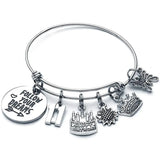 Birthday Women Girls Bracelet - Expandable Charm Bangle Gift
