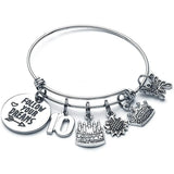 Birthday Women Girls Bracelet - Expandable Charm Bangle Gift