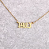 Birthday Year Necklace Number Pendant Personalized Old English Jewelry 1990-1997