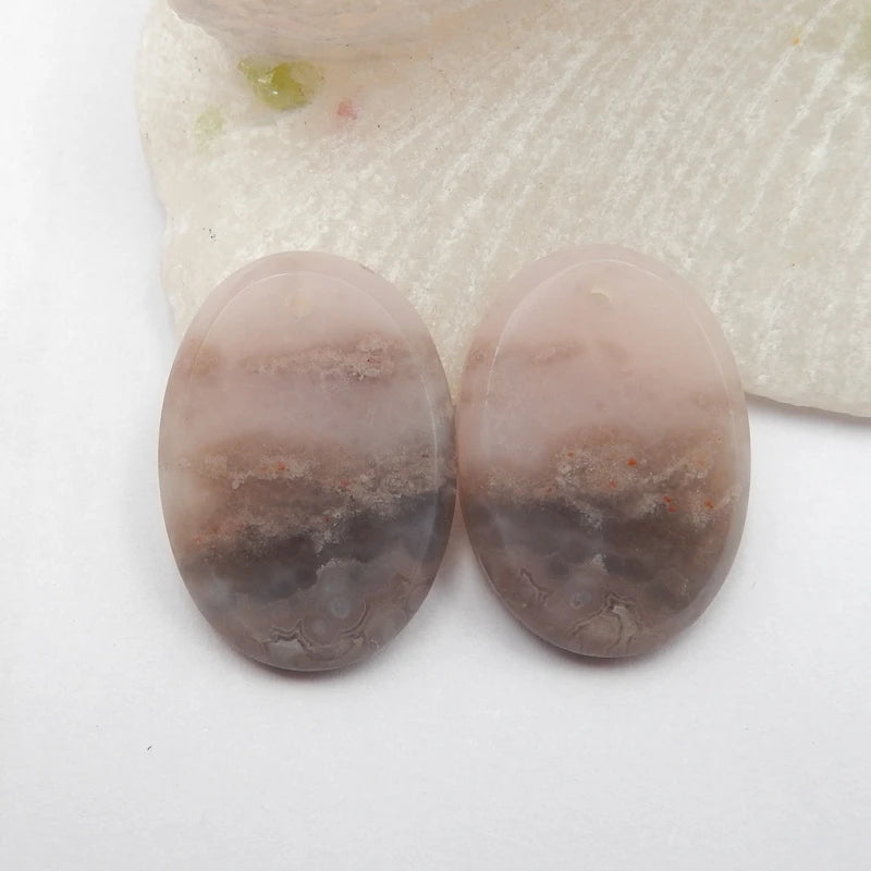 Purple Agate Women Earring Pair, Birthday Gift, Natural Gemstone, 25x18x3mm