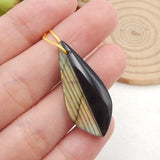 Labradorite Gemstone Earrings for Women, 34x15x4mm