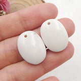 Natural Howlite Woman Earrings Beads Pair