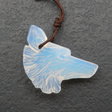 Opalite Wolf Head Pendant for Men Women