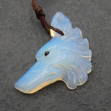 Opalite Wolf Head Pendant for Men Women