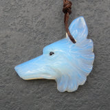 Opalite Wolf Head Pendant for Men Women