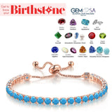Birthstone Adjustable Chain Tennis Bracelet for Women