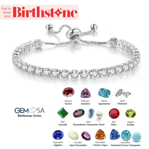 Birthstone Adjustable Chain Tennis Bracelet for Women