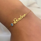 Personalized Birthstone Name Bracelet