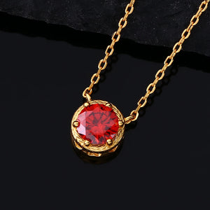 Birthstone Droplets Necklace 925 Sterling Silver Forever Circle Small