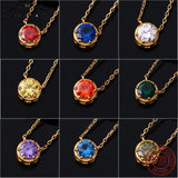 Birthstone Droplets Necklace 925 Sterling Silver Forever Circle Small