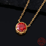 Birthstone Droplets Necklace 925 Sterling Silver Forever Circle Small