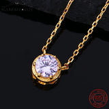 Birthstone Droplets Necklace 925 Sterling Silver Forever Circle Small