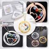 Personalized Birthstone Name Necklace Engraved Pendant for Family