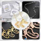 Birthstone Necklace Name necklace Feet Style Anniversary Necklace