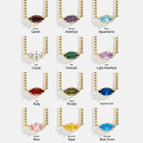 Zircon Birthstone Pendant Necklace - Stainless Steel Jewelry