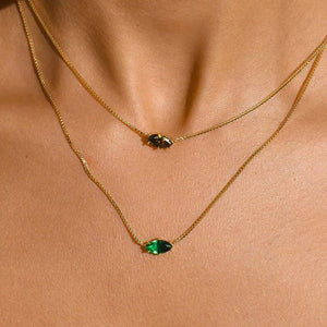 Zircon Birthstone Pendant Necklace - Stainless Steel Jewelry