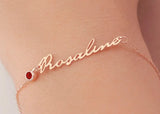 Personalized Birthstone Name Bracelet, Stainless Steel Custom Bracelet