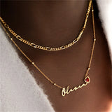 Birthstone Signature Name Necklace Handwriting Name Pendant