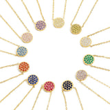 Zirconia Birthstone Necklace Stainless Steel Pendant Jewelry