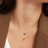 Zirconia Birthstone Necklace Stainless Steel Pendant Jewelry