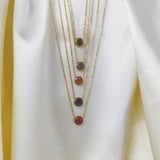 Zirconia Birthstone Necklace Stainless Steel Pendant Jewelry