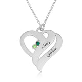 Personalized Couple Name Birthstones Necklace