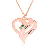 Personalized Couple Name Birthstones Necklace