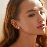 925 Silver CZ Little Fish Stud Earrings Platinum Plated