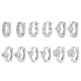 Bisaer 925 Silver Circle Hoop Earrings Wedding Jewelry EFE512