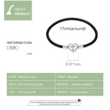 Bisaer 925 Silver Cross Charm Heart Bracelet