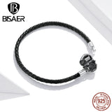 Bisaer 925 Silver Cross Charm Heart Bracelet