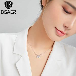 925 Silver Butterfly Pendant Necklace for Women EFN216