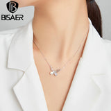 925 Silver Butterfly Pendant Necklace for Women EFN216