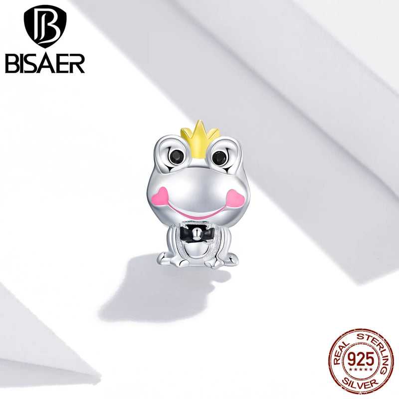Bisaer Frog Charms 925 Sterling Silver Love Bear Bead Charm Fit 925 Bracelet