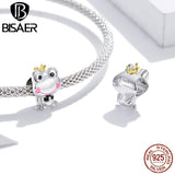 Bisaer Frog Charms 925 Sterling Silver Love Bear Bead Charm Fit 925 Bracelet