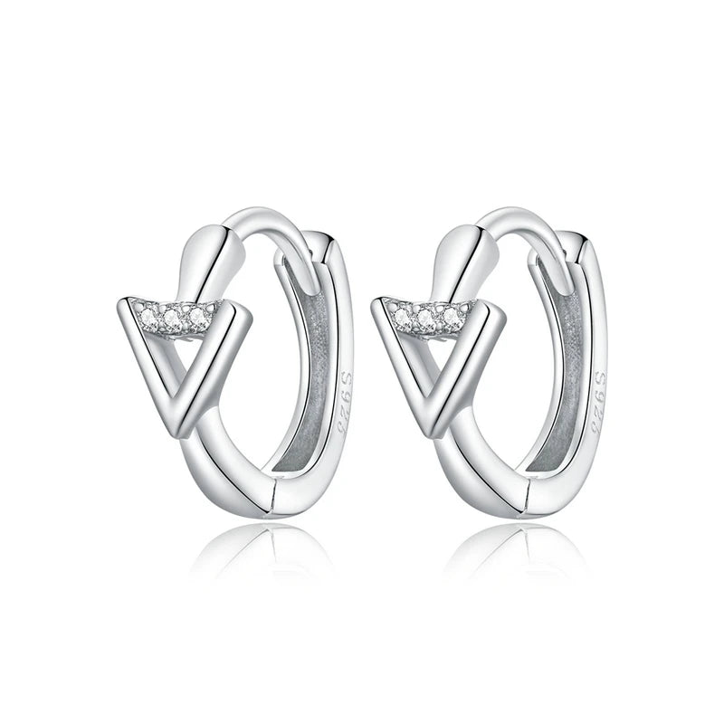 Bisaer 925 Silver Iceland's Love Stud Earrings Wedding Engagement Earrings