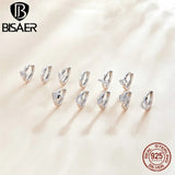 Bisaer 925 Silver Iceland's Love Stud Earrings Wedding Engagement Earrings