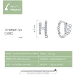 Bisaer 925 Sterling Silver Butterflies Stud Earrings For Women Jewelry