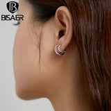 Bisaer 925 Sterling Silver Butterflies Stud Earrings For Women Jewelry