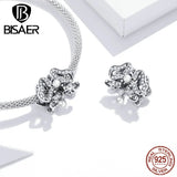 Bisaer Romantic Bow Beads 925 Sterling Silver Enamel Charm