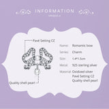 Bisaer Romantic Bow Beads 925 Sterling Silver Enamel Charm