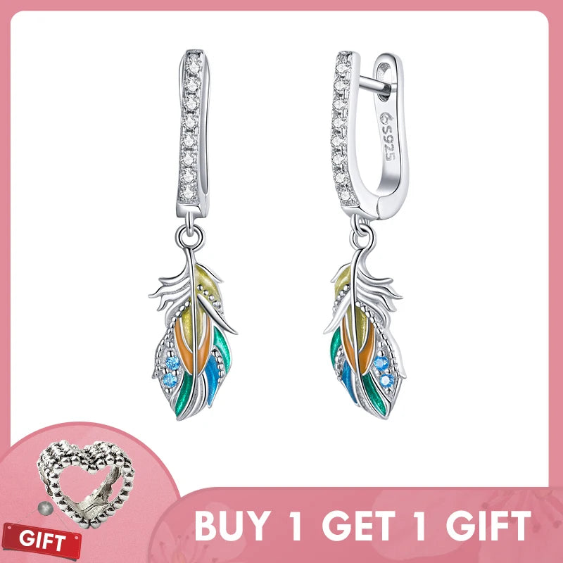 Bisaer 925 Silver Double-button Earrings Women Fine Jewelry