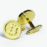Bitcoin French Shirt Cufflinks Men's Metal Banquet Round Bit Coin Button
