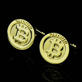 Bitcoin French Shirt Cufflinks Men's Metal Banquet Round Bit Coin Button