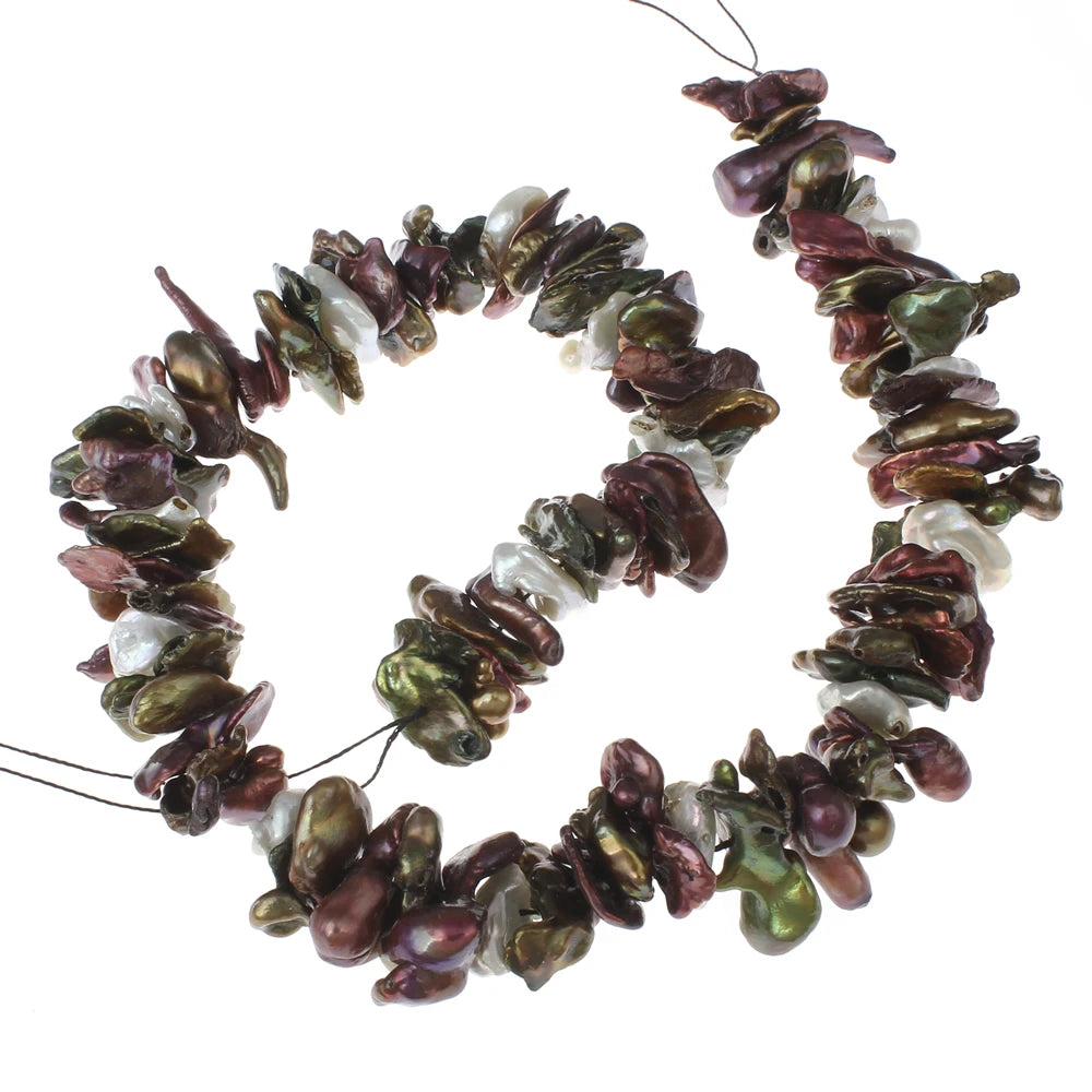 Biwa Freshwater Pearl Beads, Mixed Colors, 9x2mm-26x7mm