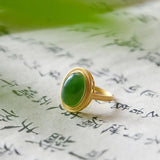 Natural Hetian Jade Green Jade Pendant S925 Sterling Silver Oval Jade Necklace